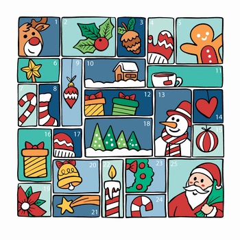 手绘圣诞节主题的矢量日历图片