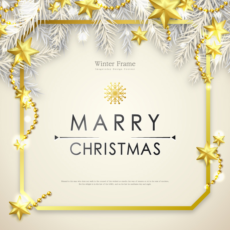 金色圣诞节海报装饰星星元素矢量图素材
