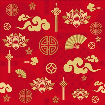 中国风传统纹样图案春节矢量元素图集