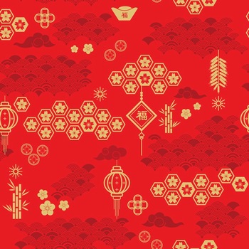 中国风传统新年春节梅花图案矢量元素图集