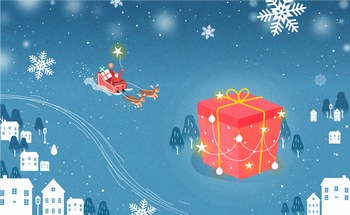 手绘圣诞节礼物童话矢量插图插画素材