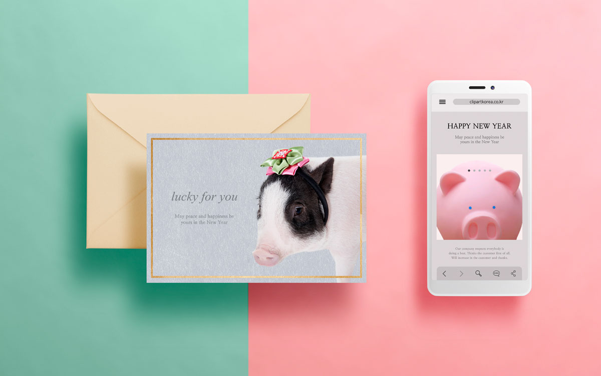 猪年贺卡与app界面展示的ps素材