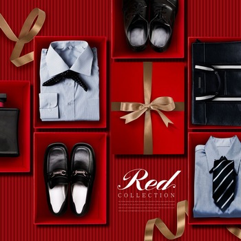 新年中国红电商男装促销礼品设计ps素材