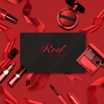 新年中國紅電商化妝品促銷禮品設計ps素材