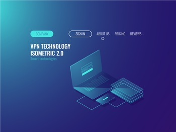 2.5d網絡VPN服務概念矢量圖