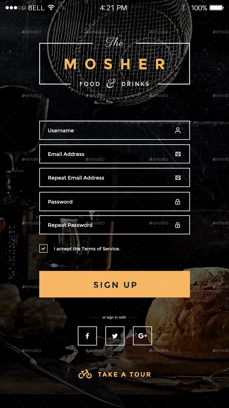黑色美食餐饮APP界面UI设计模板ps素材