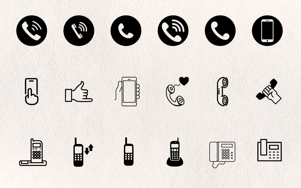 电话icon图标矢量图素材合集1下载 九图素材网