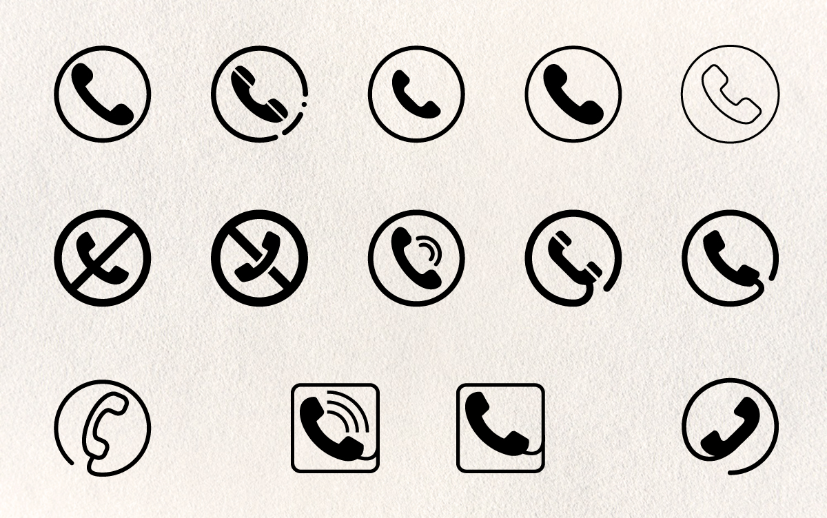 电话icon图标矢量图素材合集4