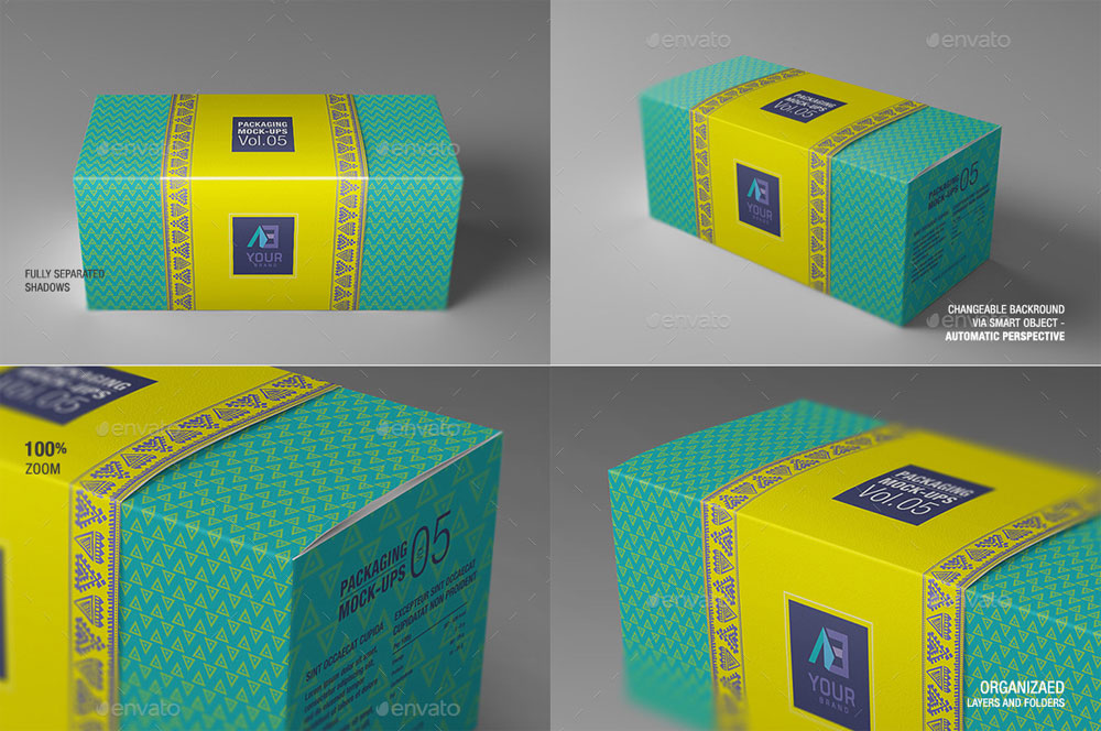 多款包装盒盒形mockup样机ps效果图模板