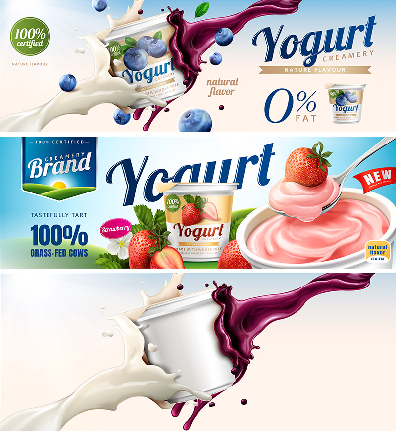 杏仁牛奶豆奶广告海报矢量图素材
