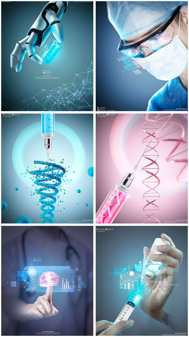科技感的医生医疗主题海报设计ps素材