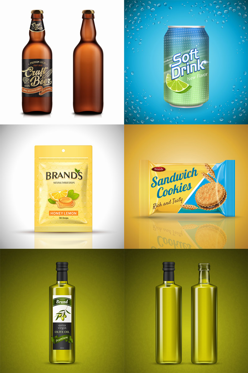 饮料食品酒水包装袋产品包装设计素材