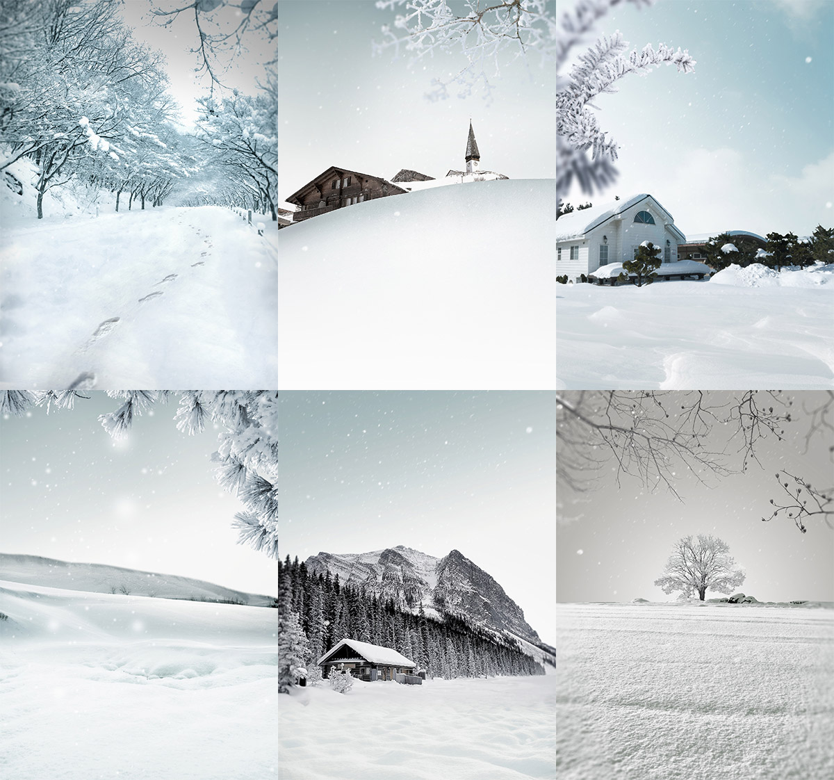 冬季雪景自然风景海报ps素材