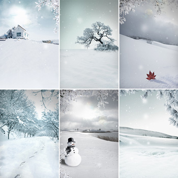 冬季雪景自然风景海报ps素材