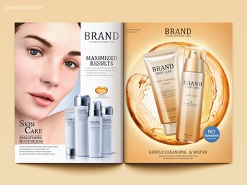 高端化妆品杂志广告海报设计矢量图