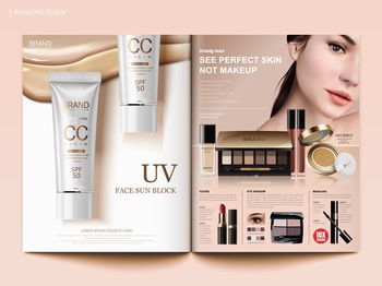 高端化妆品杂志广告海报设计矢量图