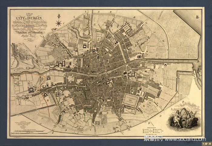 1797年爱尔兰都柏林城市地图