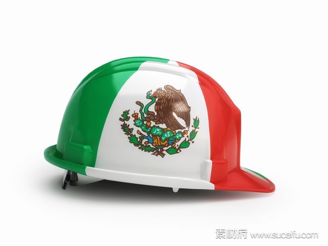 印有墨西哥国旗的安全帽