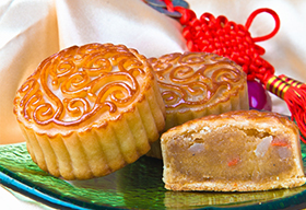 中秋節傳統美食月餅高清圖片