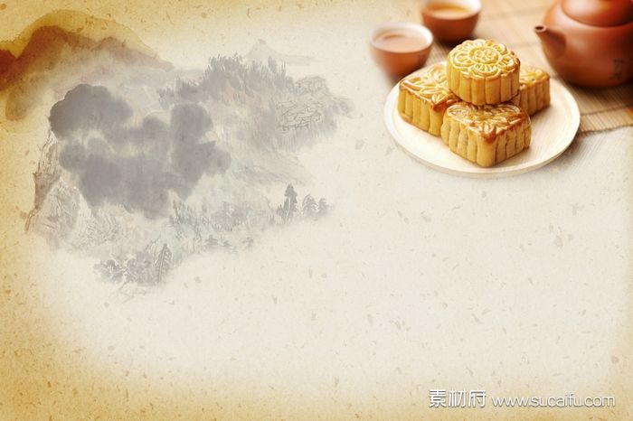 古典中秋月饼背景图片