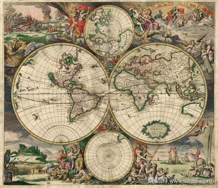 欧洲古典绘制世界地图