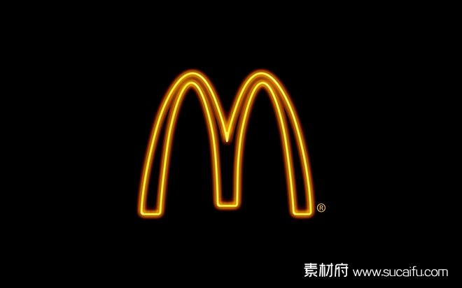 麦当劳标志夜间灯管效果