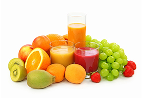 新鲜的水果和果汁