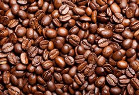 铺满的咖啡豆