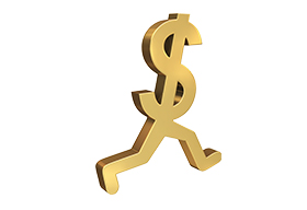 奔跑的金色美元符号