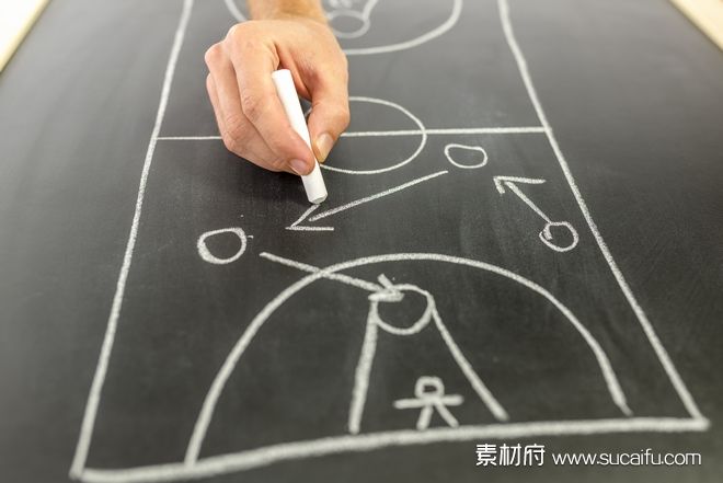 教练绘制篮球战术板