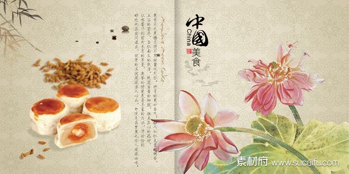 传统中国美食月饼海报