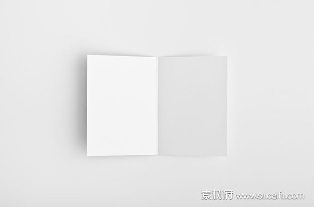 正面敞开的对折页空白模板