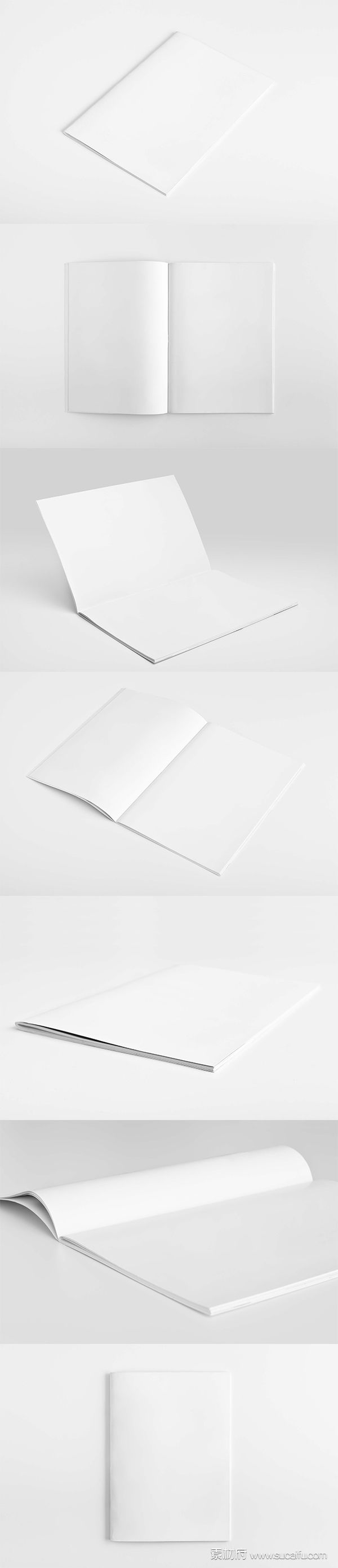 一组竖版空白画册展示模板PSD分层素材