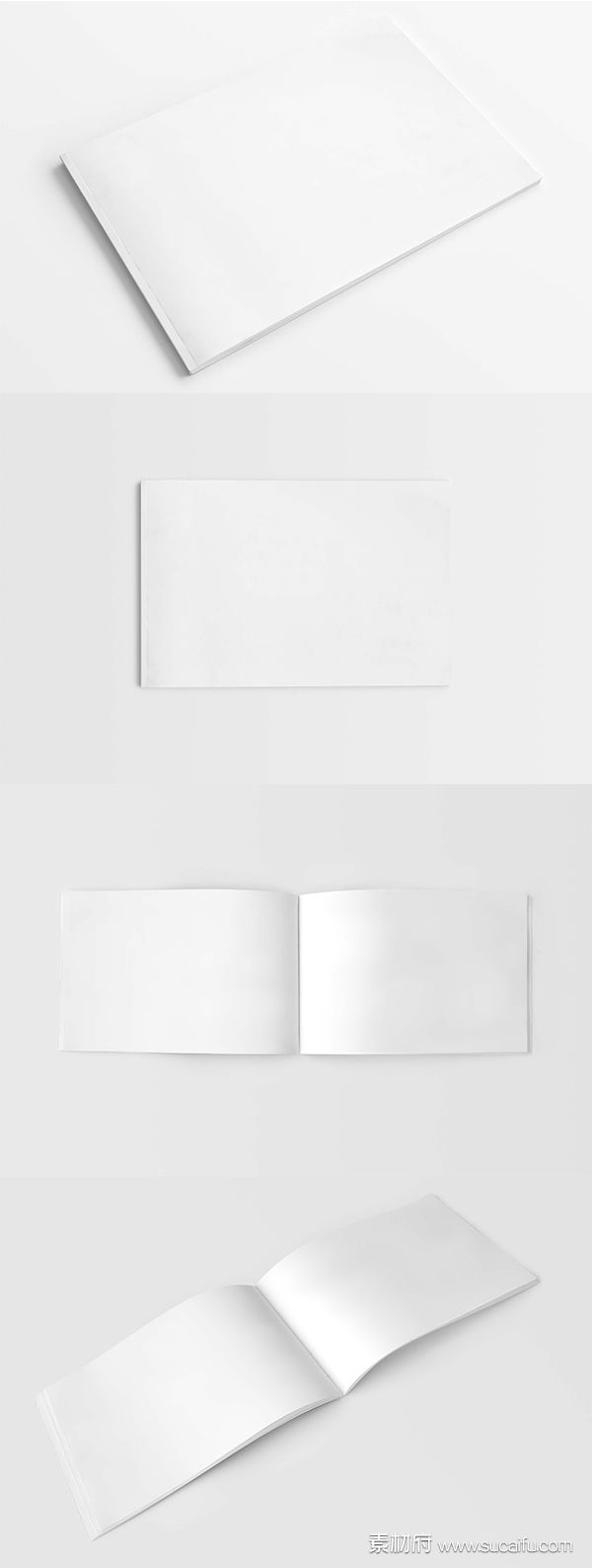 一套横版的空白画册展示模板PSD分层文件
