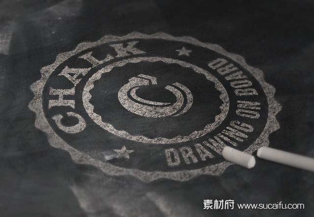 粉笔在黑板上的手绘logo