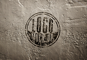 水泥墙上的喷漆logo效果模板