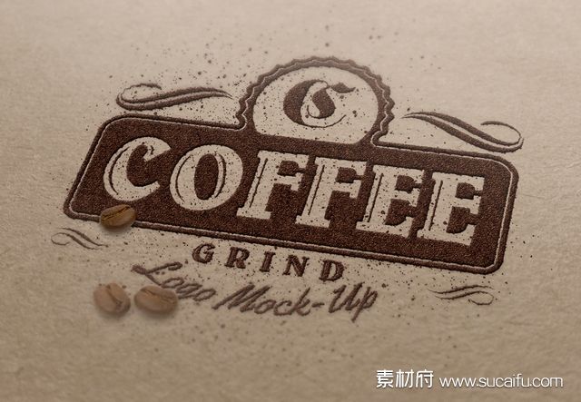咖啡粉末质感的logo效果